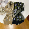 Casual Floral Knitted Scarf