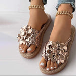 3D Floral Decorative Flat Slippers