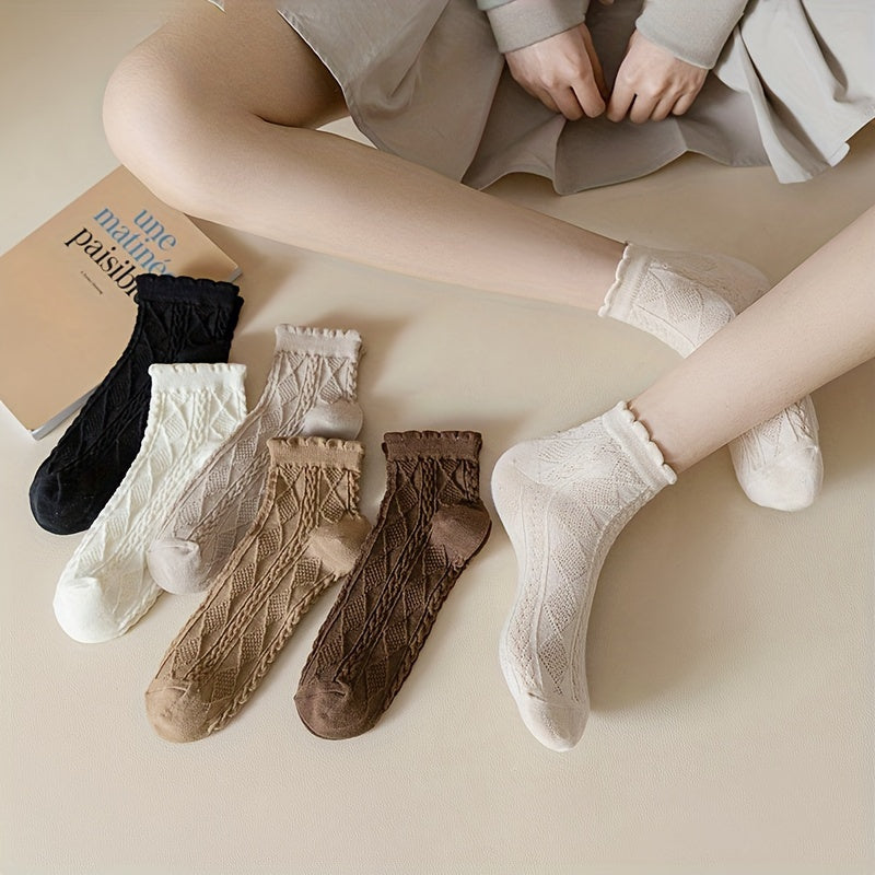 Solid Colour Casual Socks