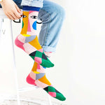 Abstract Colour Block Socks