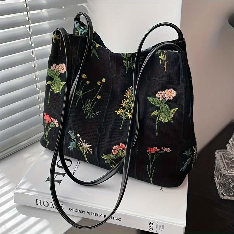 Vintage Flower Embroidery Bag