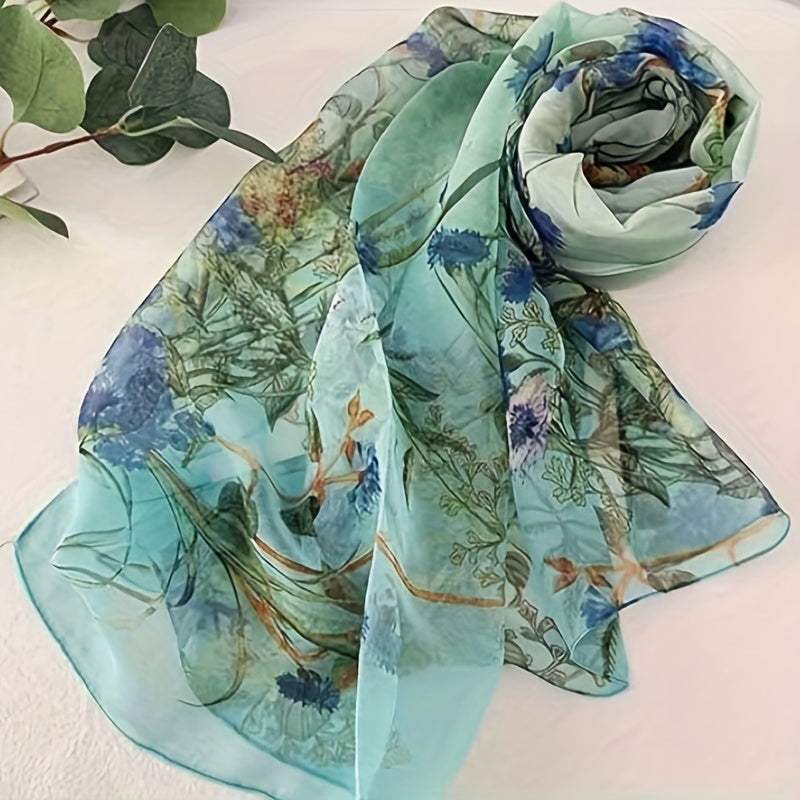 Vintage Floral Print Scarf