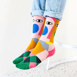 Abstract Colour Block Socks