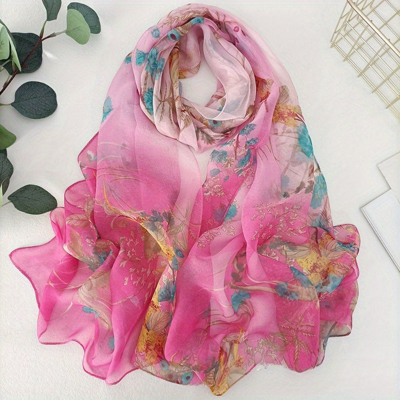 Vintage Floral Print Scarf