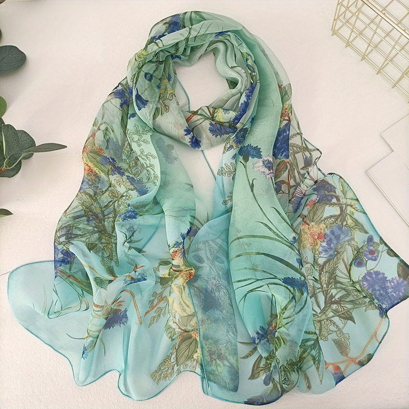 Vintage Floral Print Scarf