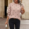 Casual Polka Dot Knit Sweater