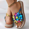 3D Floral Decorative Flat Slippers