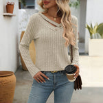 Casual Solid Colour Blouse