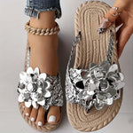 3D Floral Decorative Flat Slippers