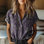 Vintage Floral Print Blouse
