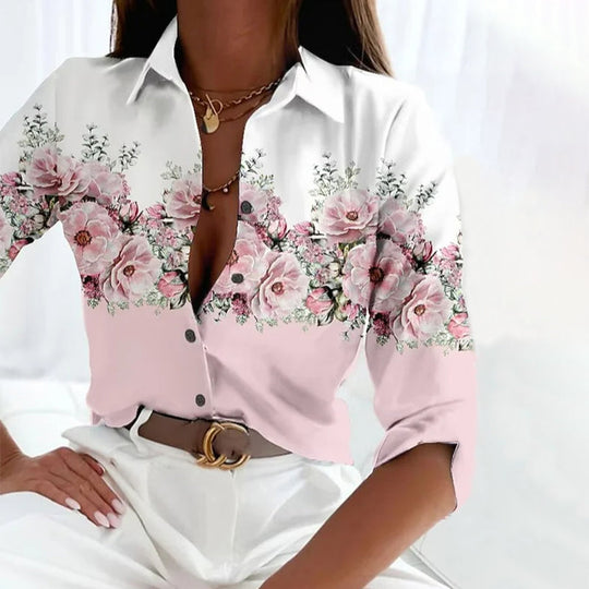 Casual Floral Print Blouse