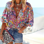 Colorful Abstract Print Blouse