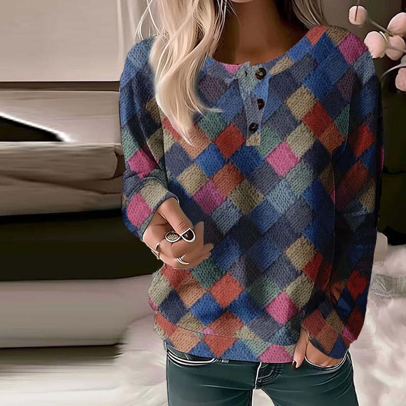 Vintage Colourful Plaid Sweatshirt