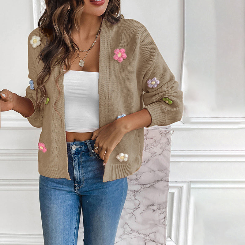 3D Floral Knitted Cardigan