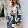 Casual Striped Hooded Cardigan