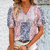 Ethnic Style Floral Blouse