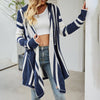 Casual Striped Hooded Cardigan
