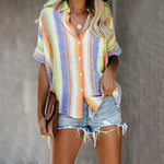 Colorful Striped Casual Blouse