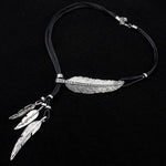 Vintage Feather Pendant Necklace