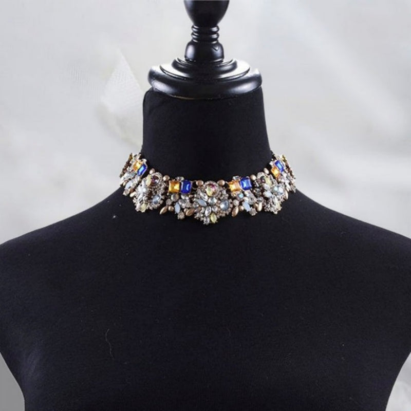 Bohemian Crystal Floral Necklace