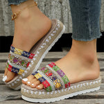 Ethnic Style Platform Slippers