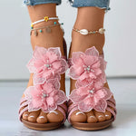 Floral Decoration Wedge Sandals