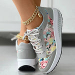 Floral Print Platform Sneakers