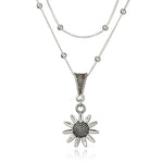 Vintage Sunflower Pendant Necklace