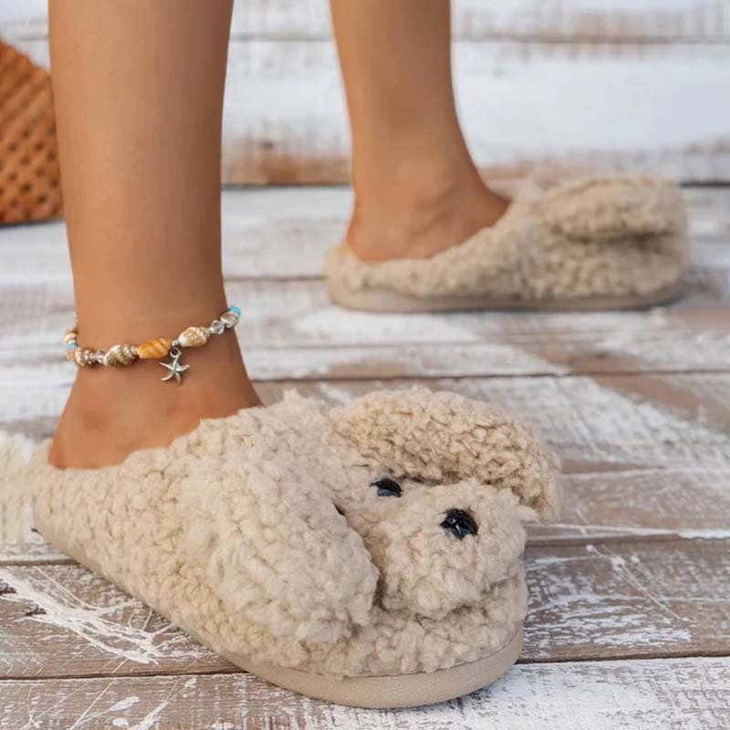 Cartoon Dog Plush Slippers