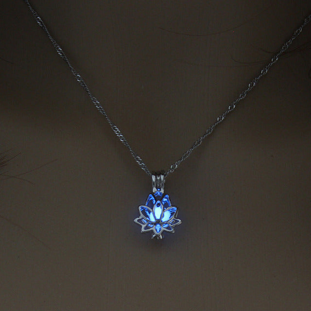 Luminous Lotus Pendant Necklace