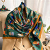 Creative Cat Print Silk Scarf