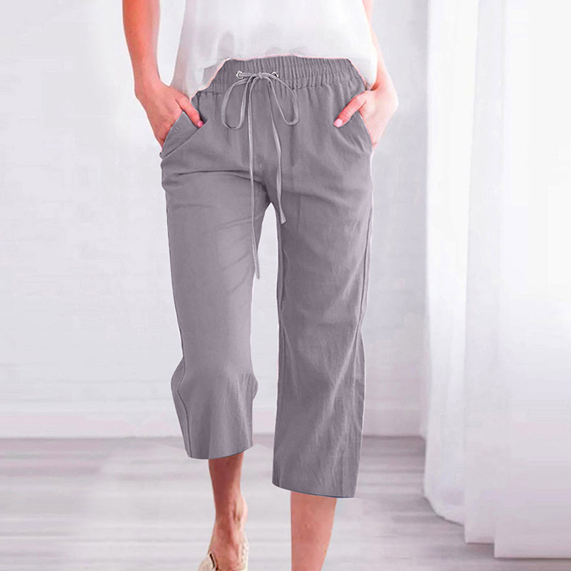 【Cotton And Linen】Solid Color Casual Pants