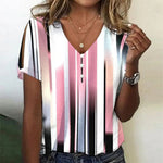 Gradient Striped Casual Blouse