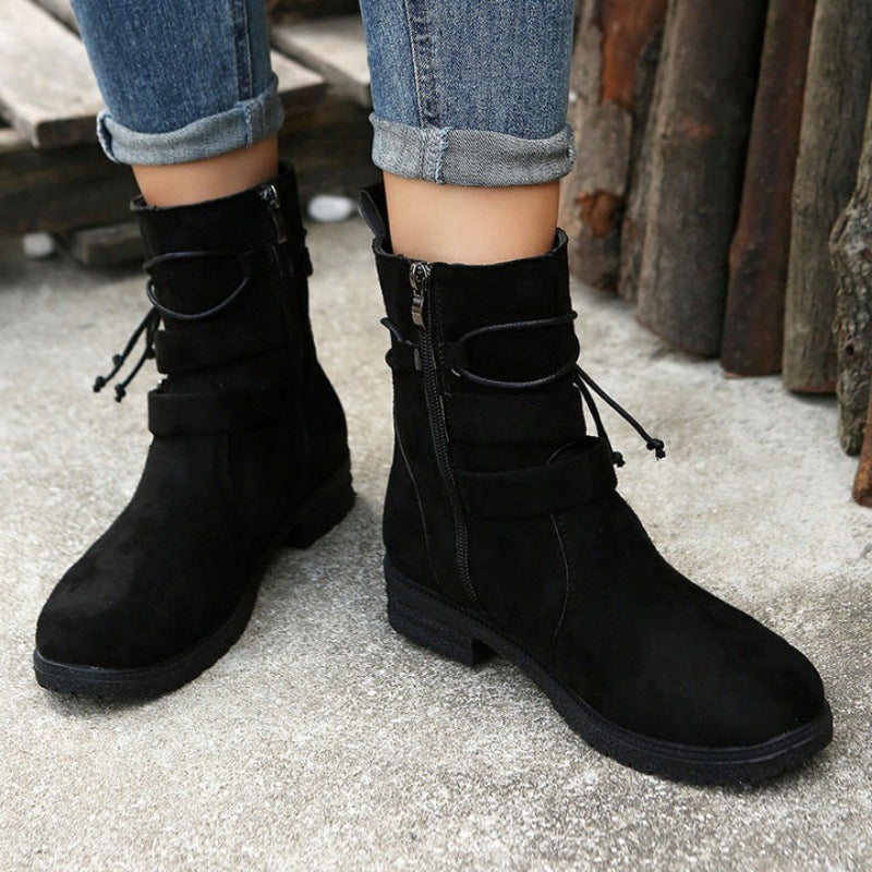 Vintage Buckle Ankle Boots