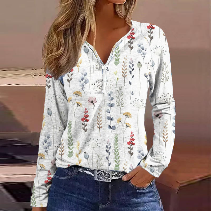 Casual Floral Print Blouse