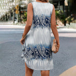 Vintage Sleeveless Printed Dress