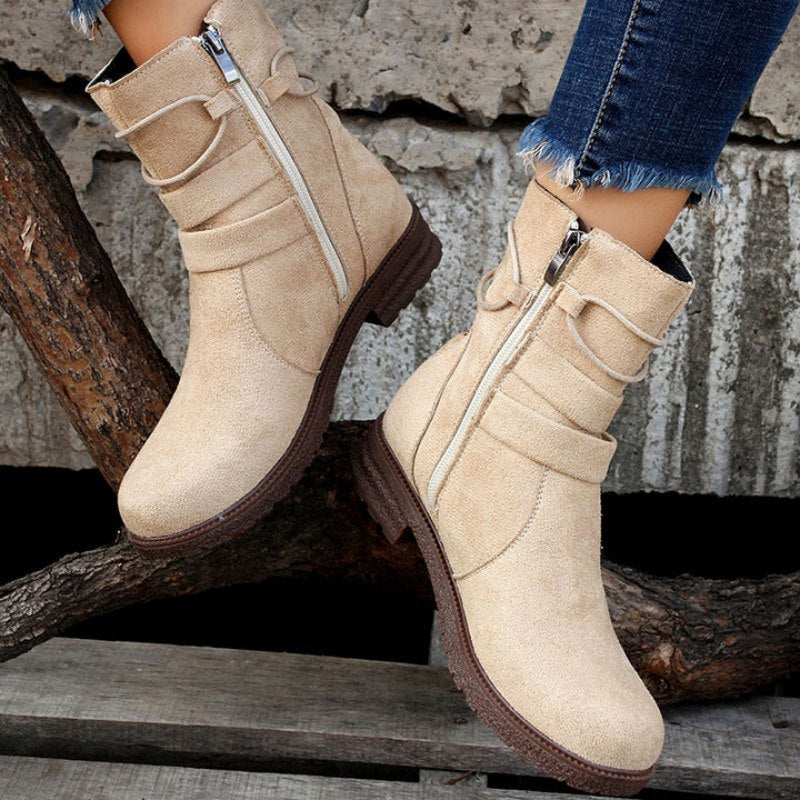 Vintage Buckle Ankle Boots