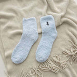 Cat Pattern Plush Socks