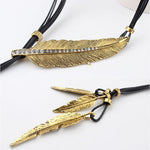 Vintage Feather Pendant Necklace