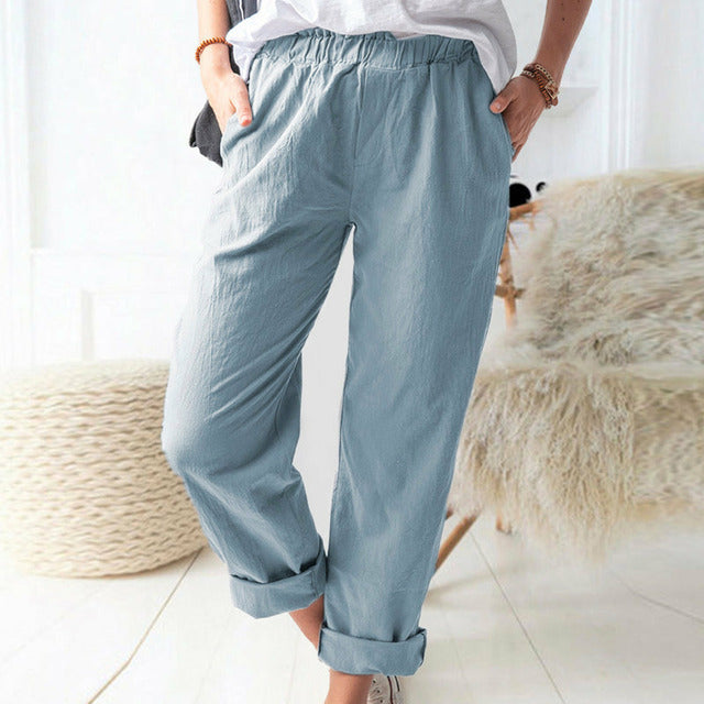 Solid Color Casual Pants