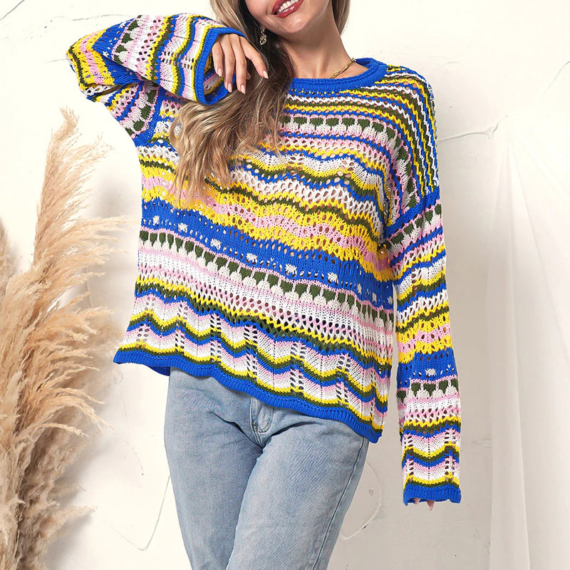 Colourful Striped Knit Sweater