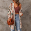 Casual Floral Print Knitted Cardigan