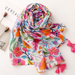 Colourful Floral Print Scarf