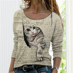 Fashion Cute Cat Print T-Shirt