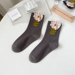 Casual Floral Jacquard Socks