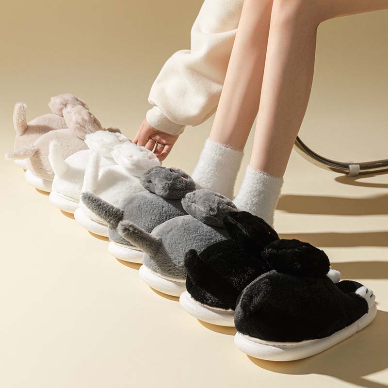 Cartoon Cat Plush Slippers