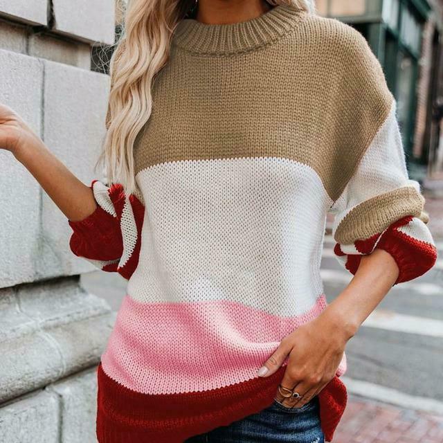 Fashion Knitted Striped Sweater