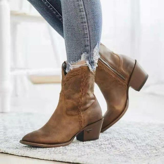 Vintage Pointed Ankle Boots