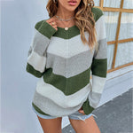 Casual Striped Knit Sweater