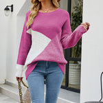Casual Patchwork Knit Sweater